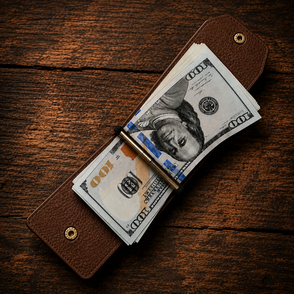 JP Leather™ Brown Magnetic Cash Wrap Wallet